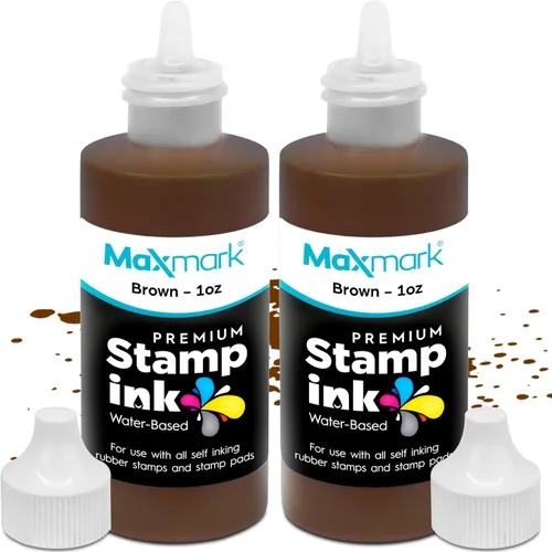Vista 31 de MaxMark Premium - Tinta de recarga con punta de control en botella para sellos autoentintados, color negro - 1 onza