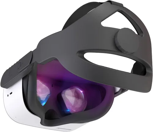 Vista 3 de SINWEVR Correa de cabeza ajustable compatible con auriculares Quest 2 VR, correa de repuesto Elite para mayor apoyo y comodidad en realidad virtual