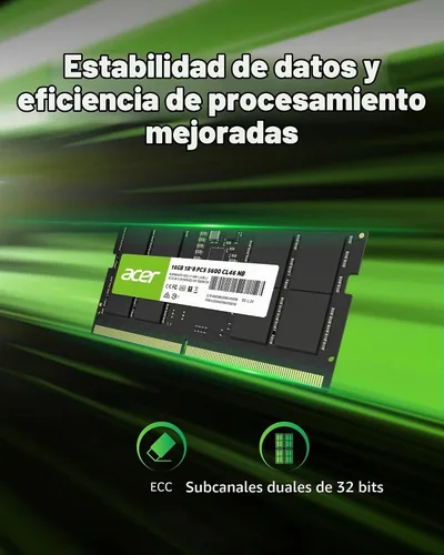 Vista 3 de Acer SD200 DDR5 Single RAM 16GB 5600 MT/s CL46 Memoria de computadora para portátil - BL.9BWWA.414