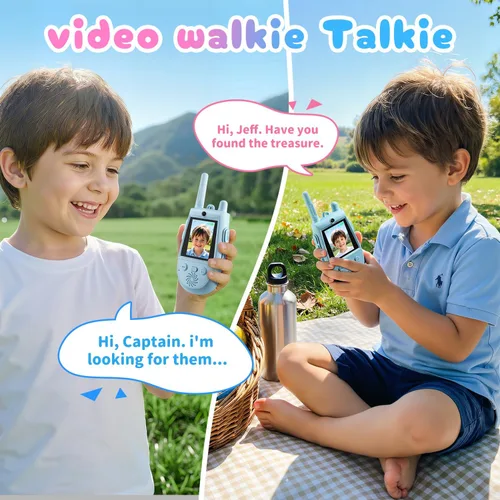 Vista 2 de Paquete de 2 walkie talkies de video para niños, walkie talkies con video Azul/Azul