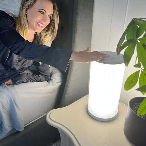 Vista 3 de Bright Health Lámpara de terapia de luz de 14 pulgadas, lámpara de terapia de 10000 LUX de 360 grados, luz LED blanca brillante con altura y brillo