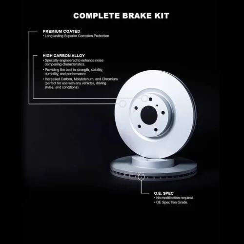 Vista 4 de R1 Concepts Kit de rotor de freno trasero Rotores de freno, disco de freno, compatible con Volvo XC40, XC90 2016-2022
