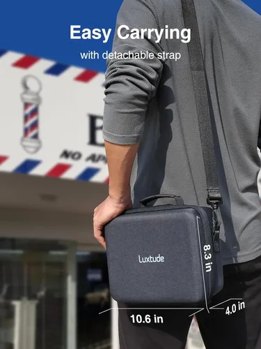 Vista 7 de Luxtude Estuche de peluquero grande, bolsas de peluquería duras para cortadoras y suministros, estuche de viaje para cortapelos y recortadoras