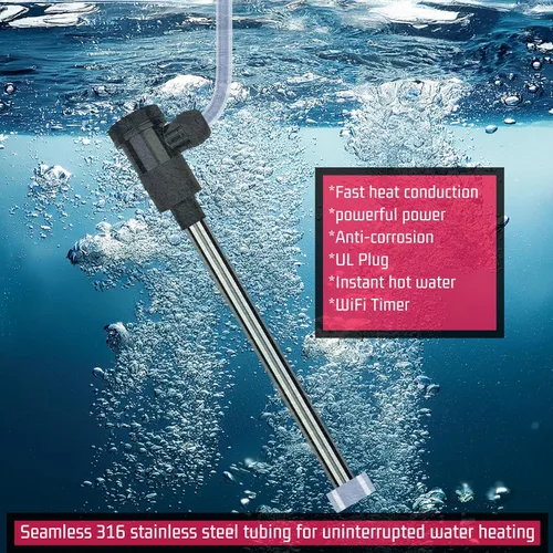 Vista 3 de Calentador de agua de inmersión de 240 V y 3000 W para piscina y bañera de hidromasaje, calentador sumergible eléctrico portátil con apagado