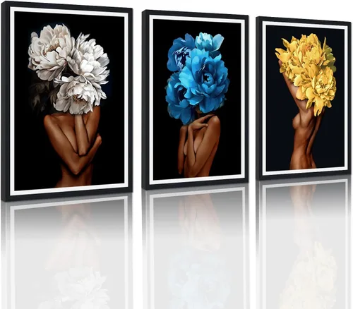 Vista 51 de MAMAGO Lienzo decorativo para pared, pintura de belleza dorada y negra, fotos de mujeres africanas, hermosos pósteres de mujer negra, impresiones