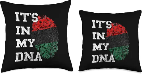 Vista 3 de It's In My DNA Black Liberation Flag Pan African UNIA Flag Throw Pillow