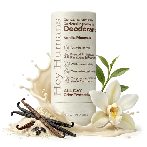 Vista 11 de Hey Humans Desodorante, desodorante sin aluminio para mujeres y hombres, contiene ingredientes derivados naturalmente, control de olores durante