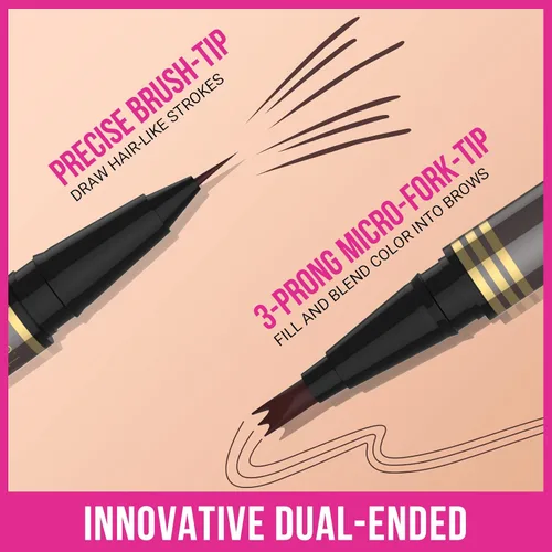 Vista 4 de iMethod Lápiz de microblading para cejas - Lápiz para cejas 2 en 1 de doble punta con aplicador de punta de micro-horquilla de 3 puntas y punta