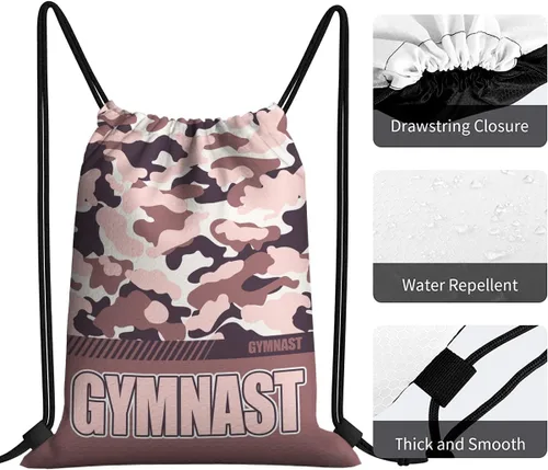 Vista 67 de Mochila con cordón impermeable para gimnasio, bolsas con cordón, bolsa de cuerda deportiva, mochila de camuflaje, Bolsas con cordón Cheer - Bolsas