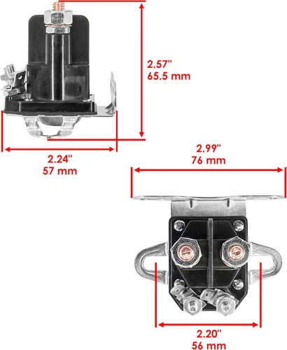 Vista 2 de Caltric Solenoide de relé de arranque compatible con John Deere LT133 LT166 L1742 L2048 GX85 SX85 S2348