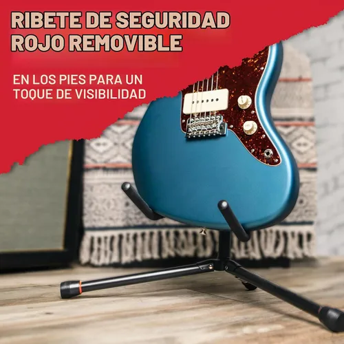 Vista 4 de Gator Frameworks Soporte de guitarra doble ajustable; Sostiene dos guitarras eléctricas o acústicas (GFW-GTR-2000), negro