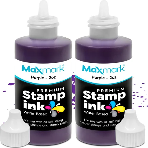 Vista 41 de MaxMark Premium - Tinta de recarga con punta de control en botella para sellos autoentintados, color negro - 1 onza