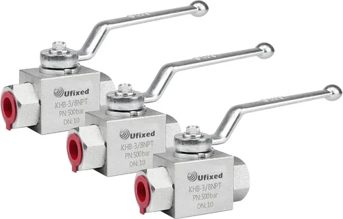 Vista 9 de 1/4" válvula de bola hidráulica de alta presión - 7250 Psi, 1/4" NPT DN10 válvula de bola con la manija