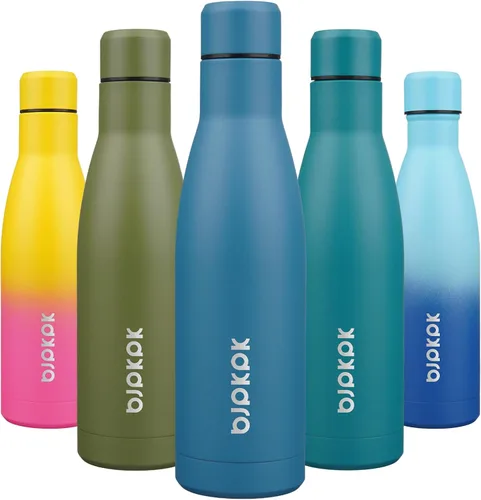 Vista 38 de [Usado] BJPKPK Botella de agua pequeña aislada de 12 onzas, frasco a prueba de A-azul