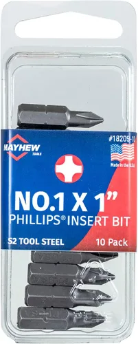 Vista 11 de Mayhew Tools 18747-5 Broca de inserción Phillips, n.º 0 x 1 pulgada, paquete de 5