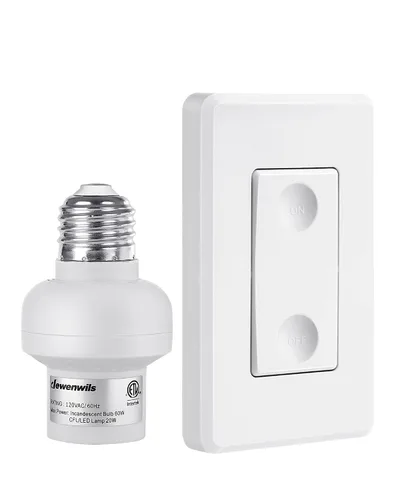 Vista 10 de DEWENWILS Toma de luz con control remoto, base E26/E27, programable y ampliable, no necesita cableado, enchufes de luz inalámbricos para dormitorio