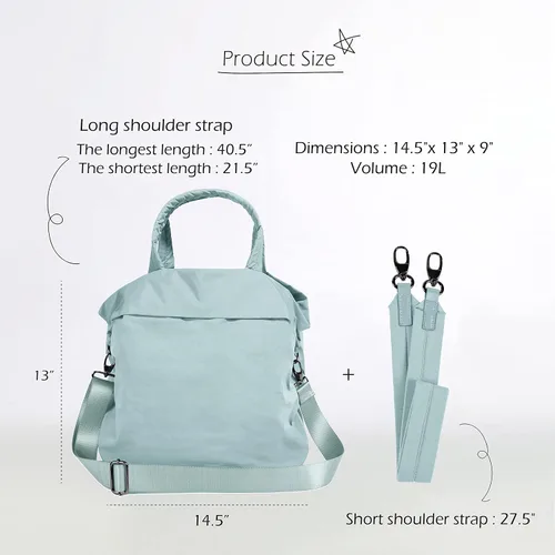 Vista 7 de ODODOS Bolsas Hobo Multi 2.0 de 19L con 2 correas para mujer, bolsos de mano, bolsos cruzados