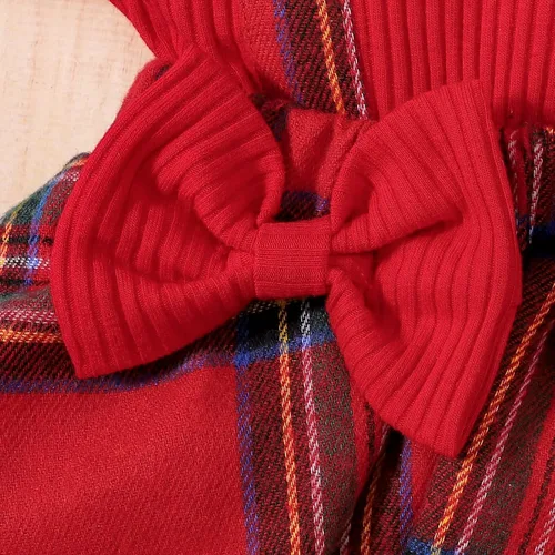 Vista 5 de Mameluco de Navidad para niñas recién nacidas, falda de malla de terciopelo rojo, traje de primera Navidad, regalo de Navidad