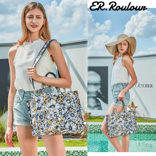 Vista 6 de ER.Roulour Bolsos cruzados para mujer, bolso de hombro a la moda con dos correas