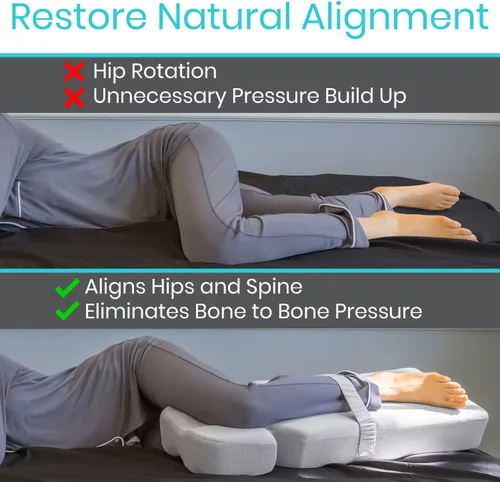 Vista 15 de Xtra-Comfort - Almohada para las piernas para dormir de lado - Almohada para el dolor de cadera para entre las piernas - Cuña de espuma