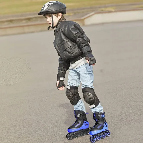 Vista 2 de PAPAISON Patines en línea ajustables para niños y adultos con ruedas completamente iluminadas, patines de ruedas para exteriores para niñas y niños