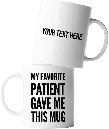 Vista 10 de Taza de cerámica con texto en inglés My Favorite Patient Gave Me This para el doctor de familia, regalo de agradecimiento para enfermera, doctorado