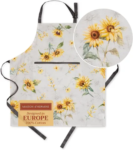 Vista 824 de Maison d' Hermine Delantales para mujer con bolsillo, 100% algodón (27.50 x 31.50 pulgadas)
