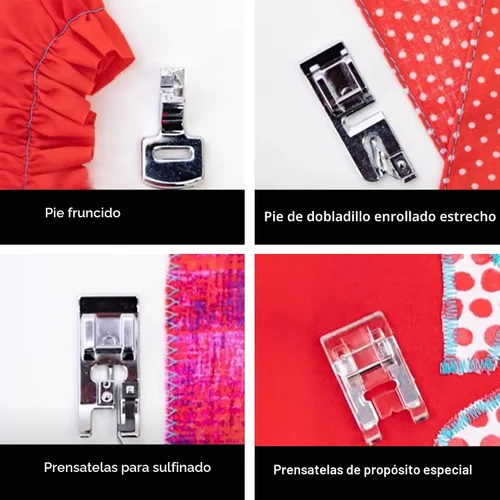Vista 3 de SINGER - Kit de accesorios de máquina de coser, incluye 9 prensatelas, aguja doble y estuche. Nueve accesorios de costura, máquinas multifunción
