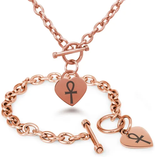 Vista 64 de Pulsera y Collar con Dijes de Símbolos de Corazón de Acero Inoxidable Solo pulsera de plata