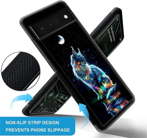 Vista 1517 de Compatible con Google Pixel 4A 5G Mobile Case Creative Acrylic Panel trasero Silicona Protección Grip especialmente diseñado para Google Pixel 4A 5G