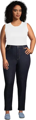 Vista 4 de Lands' End Supima - Camiseta sin mangas de algodón con cuello redondo para mujer