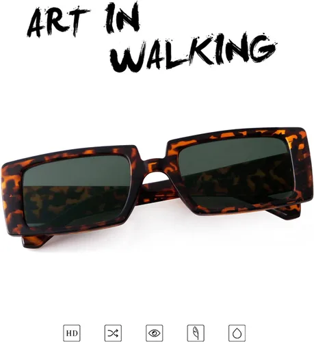 Vista 7 de Gafas de sol GIFIORE rectangulares para mujer, gafas de sol modernas estilo retro, gafas con montura ancha y con protección UV400
