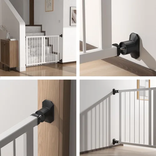 Vista 5 de ICERO Protector de pared extensor para puerta de bebé (paquete de 4) Kit de extensión de puertas montadas a presión que extiende puertas