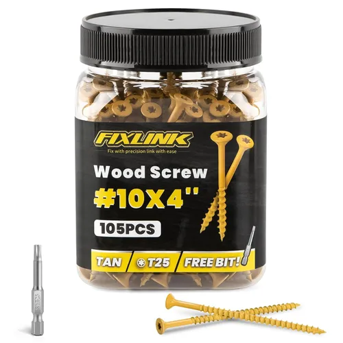Vista 12 de Tornillos para madera de 2-1/2 pulgadas, tornillos para terraza FIXLINK #10 x 2-1/2", 310 piezas, recubiertos con epoxi, broca de estrella T25