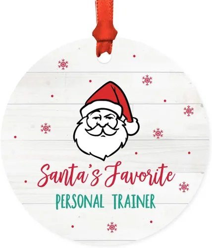 Vista 11 de Andaz Press Adorno redondo de metal de Papá Noel, regalo de broma, masajista favorito de Santa, 1 paquete, ideas de regalo de elefante blanco X-Mas