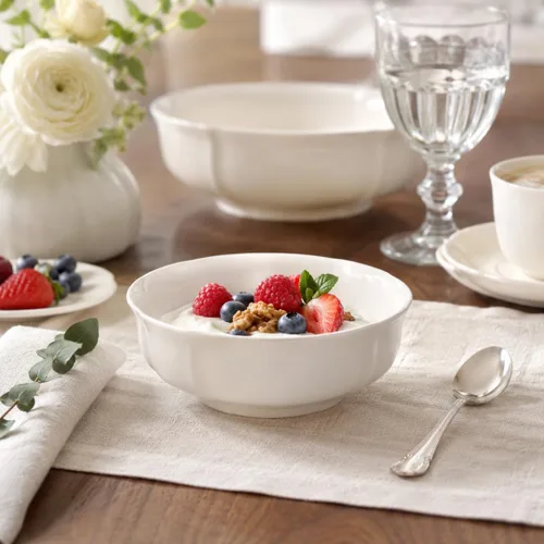 Vista 5 de Villeroy & Boch Manoir - Cuenco para postre, color blanco cremoso, 12 onzas