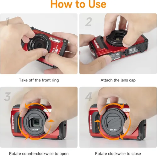 Vista 5 de JJC TG-7 - Tapa de lente para Olympus Tough TG7 TG-6 TG-5 TG-4 Accesorios Para cámara Olympus Tough