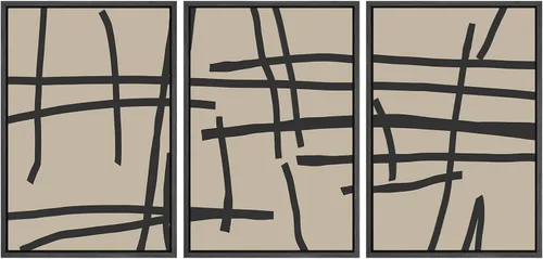 Vista 155 de SIGNWIN Lienzo enmarcado para pared, juego de arte abstracto de serenidad costera, ilustraciones abstractas junto al mar, arte moderno, decorativo