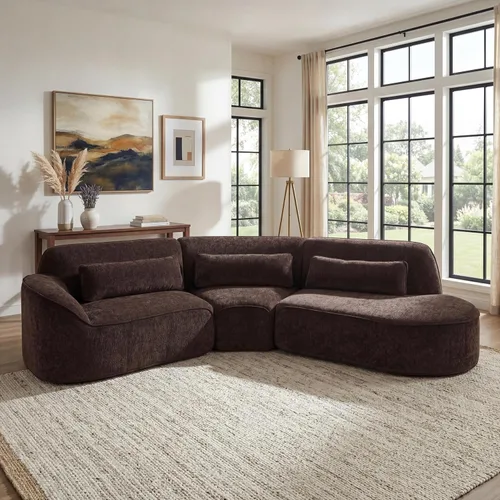 Vista 18 de Christopher Knight Home Kiin - Sofá modular modular de 123 pulgadas, moderno sofá grande curvado, cómodo sofá modular tapizado para sala de estar