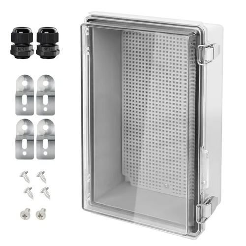 Vista 13 de LeMotech Caja Eléctrica, IP67 Impermeable con Bisagras Cubierta Transparente Pestillo de Acero Inoxidable Caja de Conexiones, Carcasa Eléctrica