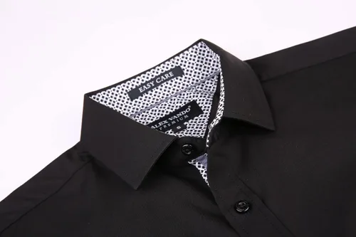 Vista 3 de Alex Vando - Camisa de vestir de bambú para hombre, elástica, de ajuste regular y libre de arrugas