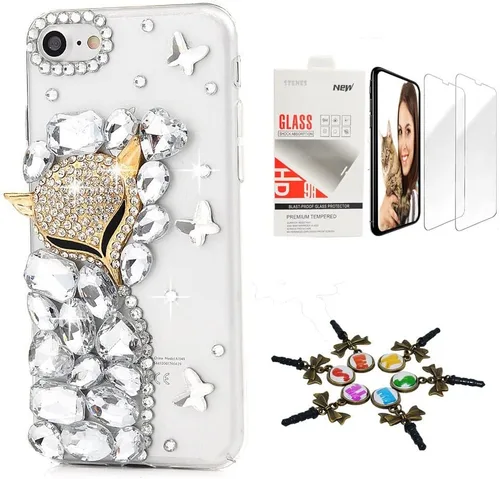 Vista 16 de Bling Funda compatible con iPhone 5C, elegante, hecha a mano en 3D [serie brillante], diseño de hipocampo coral con protector de pantalla, paquete