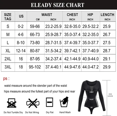 Vista 7 de Eleady Body de manga larga para mujer overol ajustado camiseta básica leotardo con control de abdomen y cintura