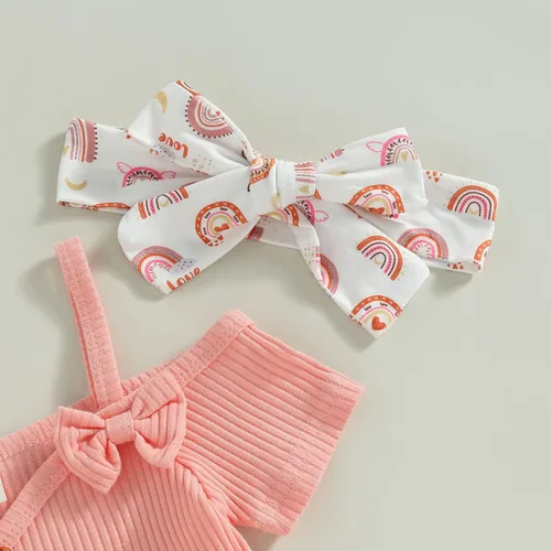 Vista 68 de Sejardin Ropa de verano para bebé y niña, recién nacida, manga corta, con letras, mameluco elástico con diadema