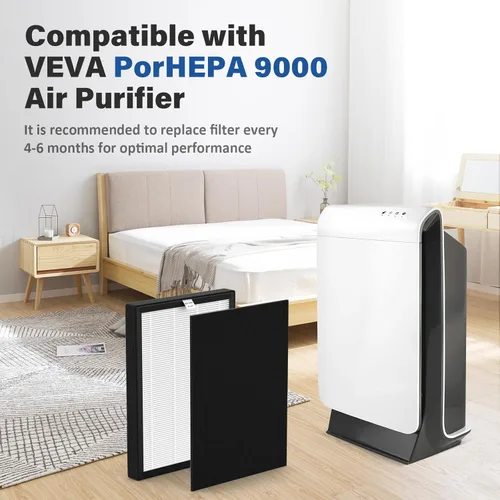 Vista 2 de Filtro de repuesto ProHEPA 9000 para VEVA ProHEPA 9000 Air Puri Fier, incluye 2 filtros y 6 filtros de carbono