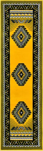 Vista 3 de HR Runner - Alfombra tradicional con cubierta de suelo, color amarillo, gris y negro