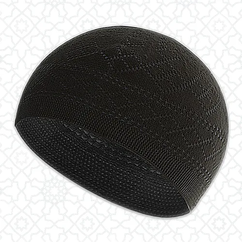 Vista 4 de Alfombra de oración musulmana con cuentas de oración, sombrero kufi para hombres y mujeres, 100% transpirable, gorro de calavera negra, tapete
