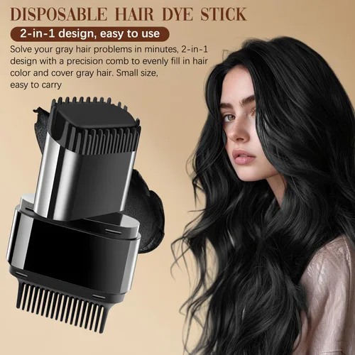 Vista 11 de Barra y peine 2 en 1 para teñir el cabello, impermeable y a prueba de sudor, retoque de raíz instantáneo y conveniente para cabello gris, peine