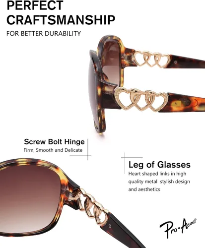 Vista 3 de Pro Acme Gafas de sol de moda de gran tamaño para mujer, lentes de sol de marco grande UV400 para mujer