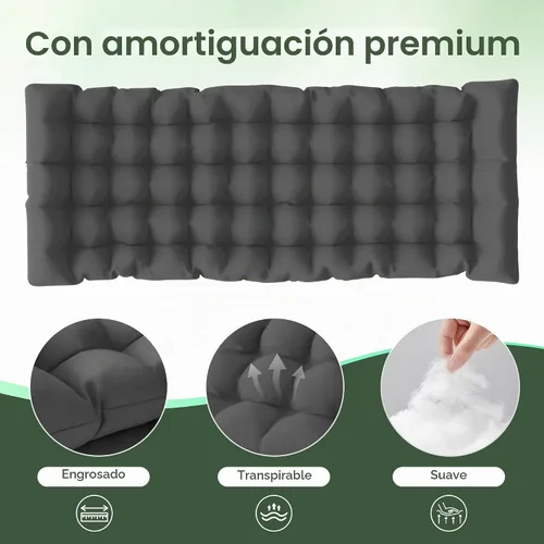 Vista 9 de Silla de gravedad cero de gran tamaño, plegable, reclinable, acolchada Gris oscuro y negro XL